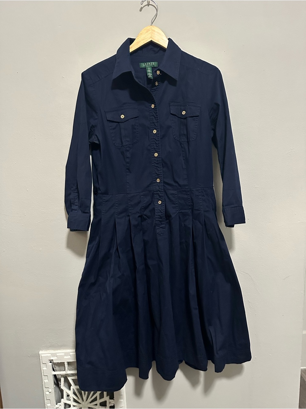 Ralph Lauren Navy Long-Sleeve Shirt Dress